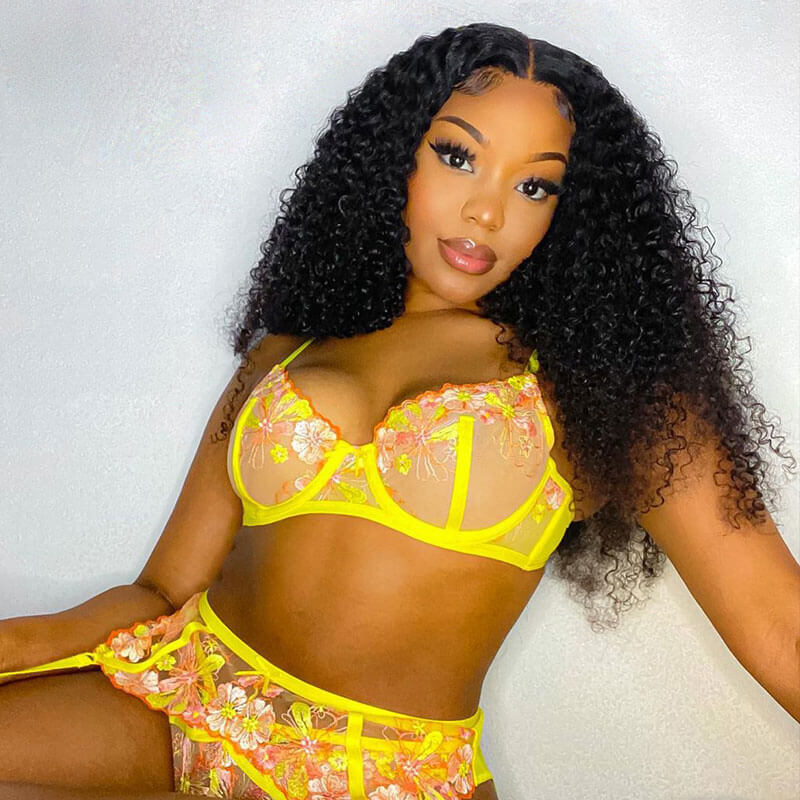 Kinky Curly HD Transparent Lace Wigs 13*4 Frontal Wigs Human Hair Wigs - Image 5