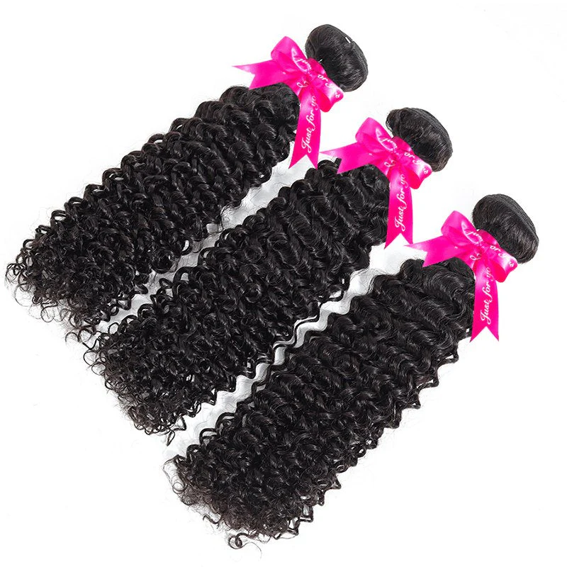 Kinky Curly Human Hair 3 Bundles With 4x4 Lace Closure - Image 4
