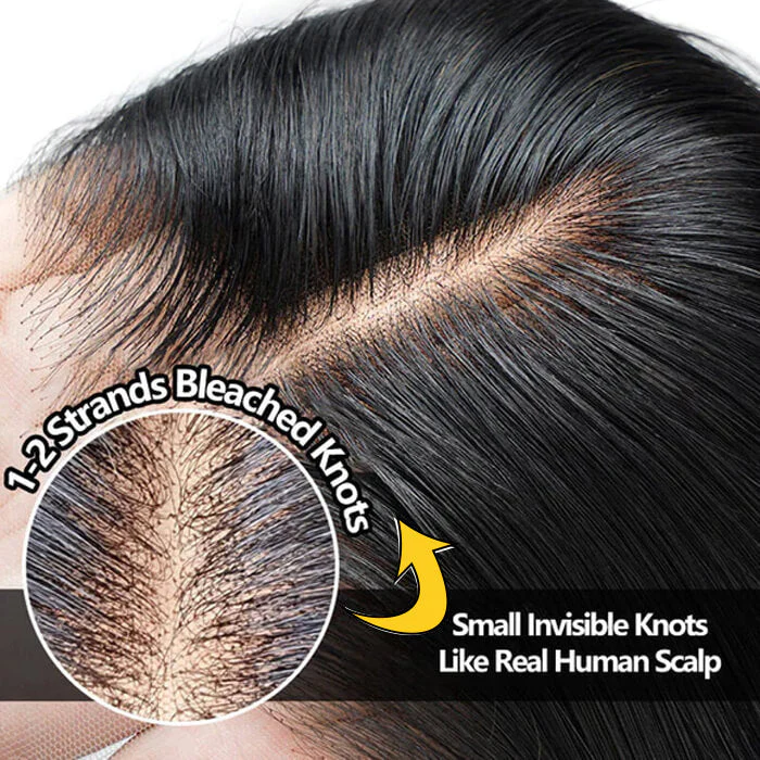 Kinky Straight 13x4 Pre Cut HD Lace Front Wig 13x6 Full Lace Pre-All Glueless Wig - Image 4