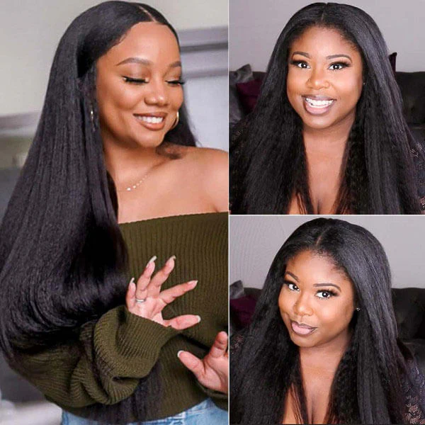 Kinky Straight Human Hair 5x5 HD Transparent Lace Closure Wigs For Women - Image 6