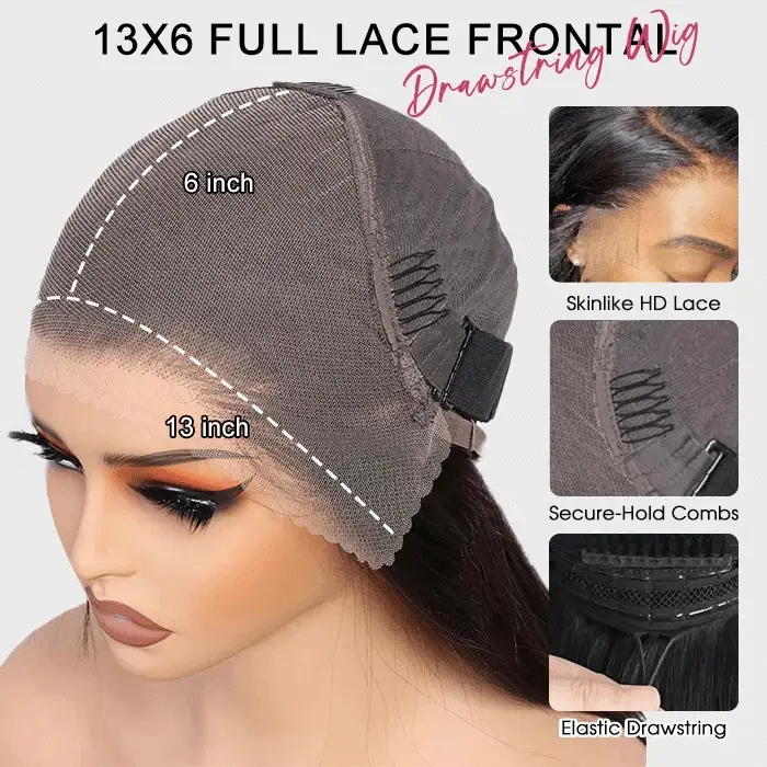 Boho Braided Drawstring Wig Reddish Brown 13x6 HD Lace Easy Pull Go Glueless Wig - Image 7