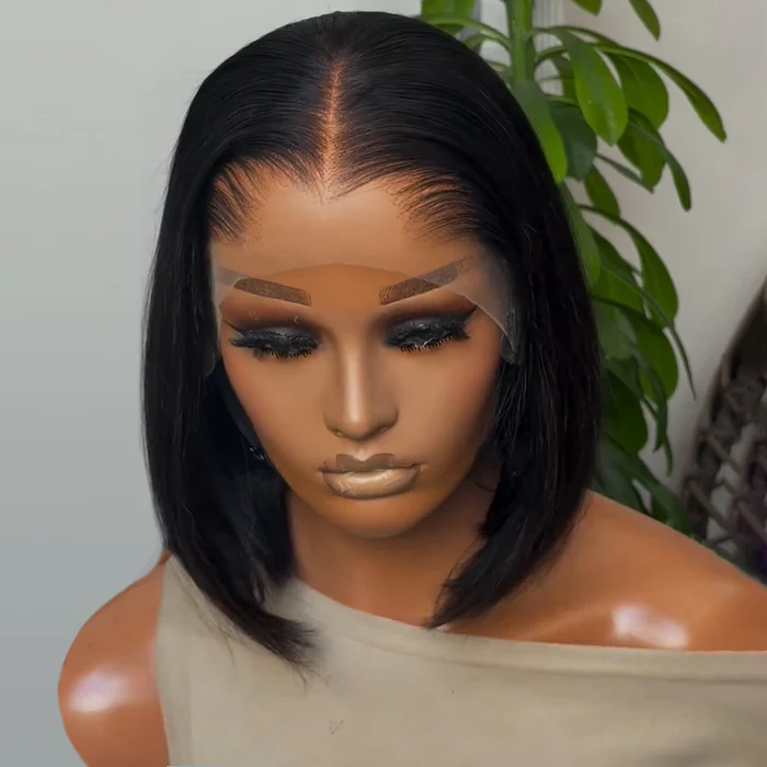 Lagos Hairline Straight BOB Wig Density Flawless M-Shaped 13x4/13x6 HD Lace Front 4C Edges Glueless Wig - Image 3