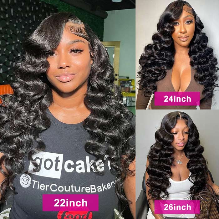 Loose Wave Human Hair 3 Bundles With 4x4 Lace Closure Human Hair Weft - Image 7