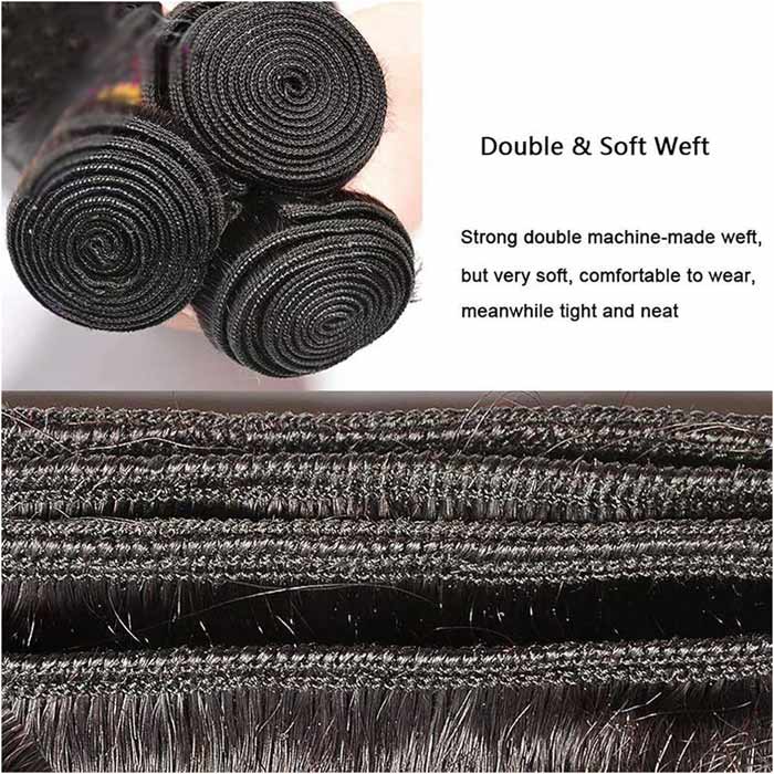 Ombre 1B30 Straight Human Hair 3 Bundles With 4x4 Lace Closure - Image 4