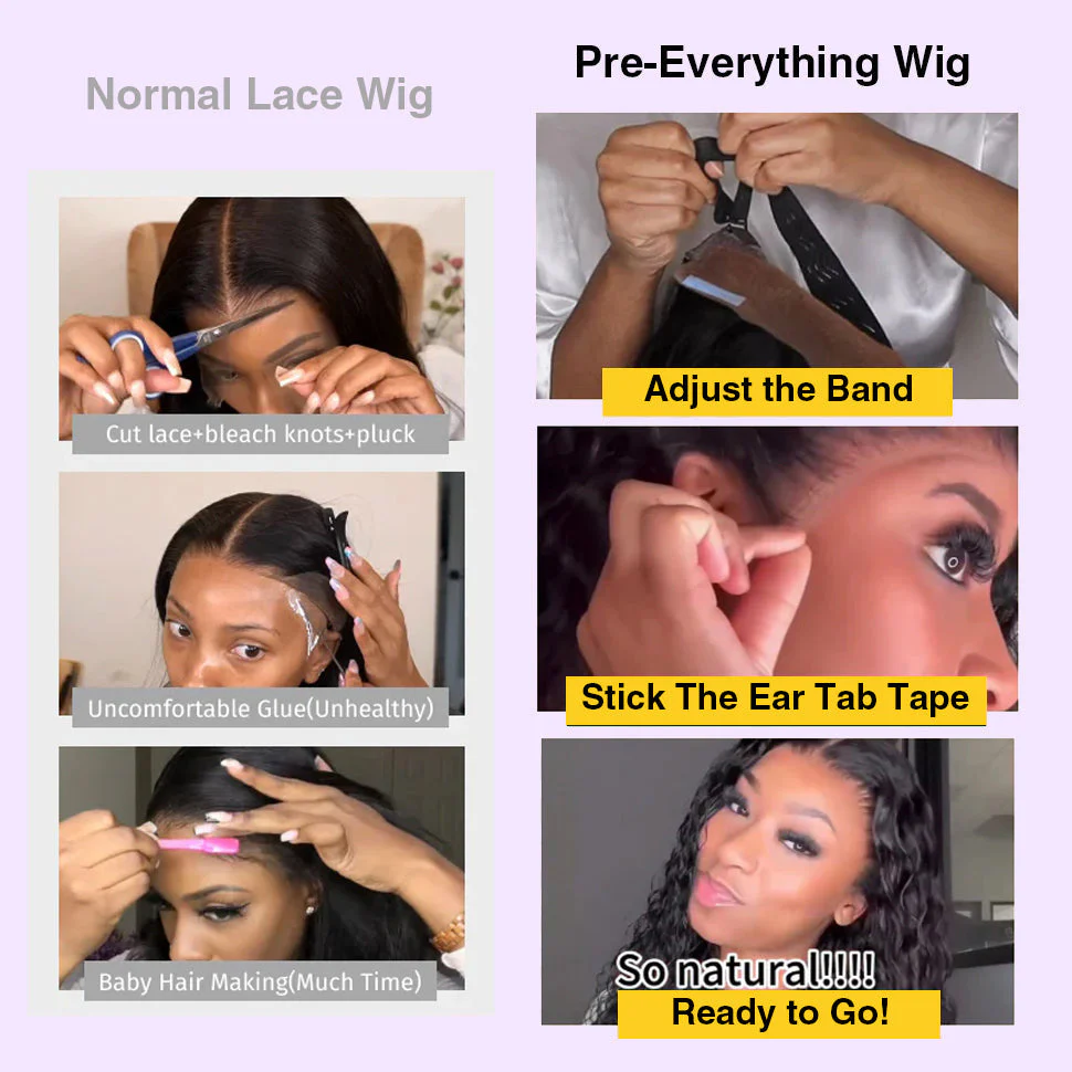 Pre Braided Glueless Wig 13x4 HD Lace Front Straight Human Hair Wigs Pre-All Wig - Image 7