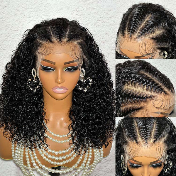 Pre Braiding Hairstyle Curly 180% Density 13x4 Lace Front Wig Braide Human Hair Wigs - Image 3