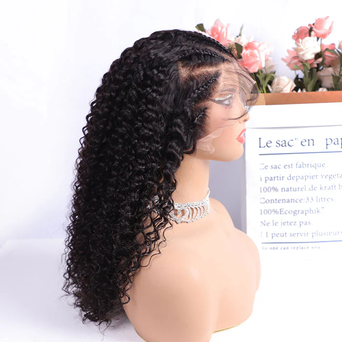 Pre Braiding Hairstyle Curly 180% Density 13x4 Lace Front Wig Braide Human Hair Wigs - Image 7