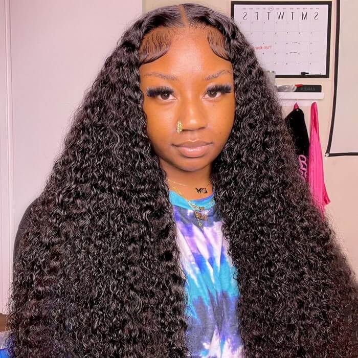 Put On And Go Pre-Cut 4x4 /13x4 HD Lace Wig Water Wave Human Hair Wig with Breathable Cap Easy to Install - Image 3