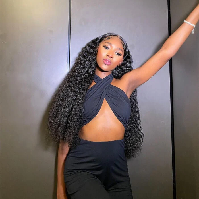 Put On And Go Pre-Cut 4x4 /13x4 HD Lace Wig Water Wave Human Hair Wig with Breathable Cap Easy to Install - Image 4