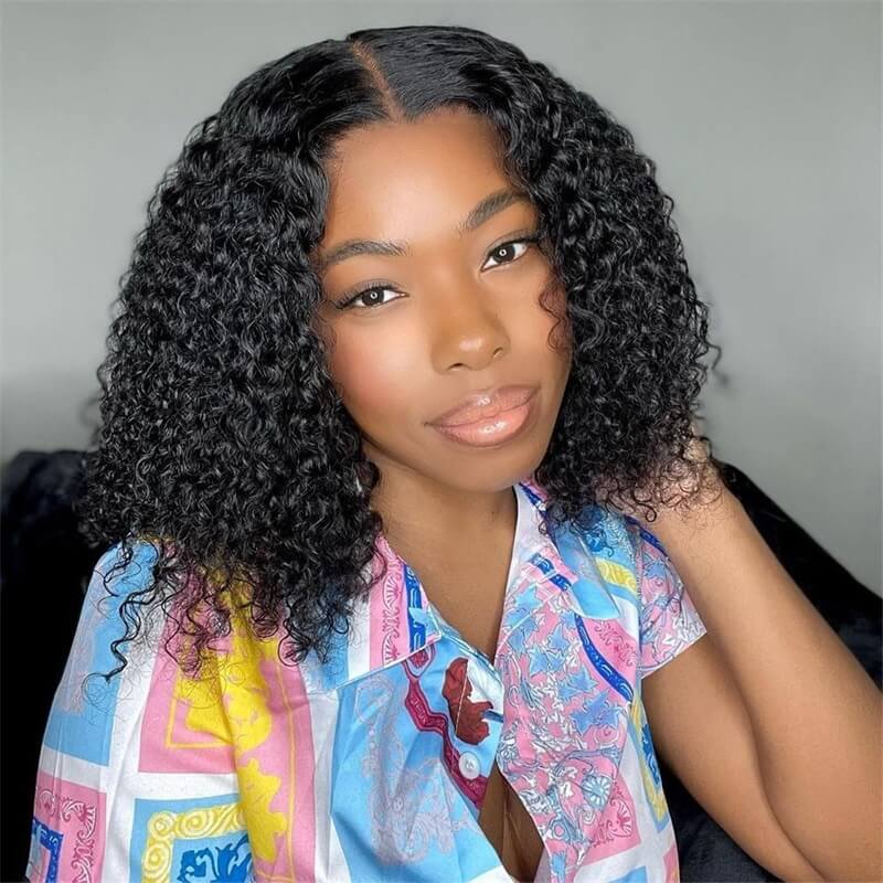Pre Cut Wigs Curly Bob Wig HD Lace Wigs Glueless Human Hair Wigs Beginner Friendly - Image 4
