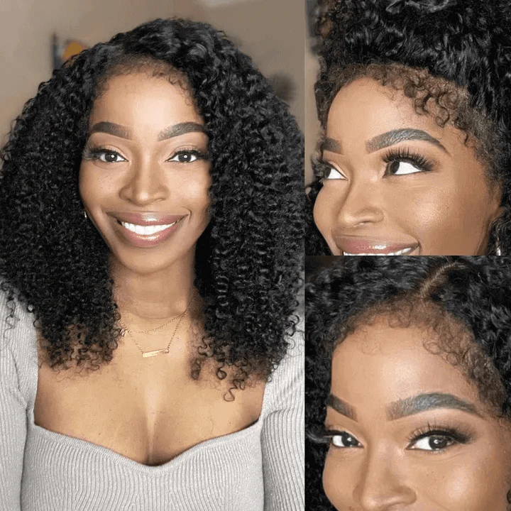 Ship In 24 Hours 4C Edges Curly Bob Glueless Wig 220% Density Realistic Hairline - Image 6