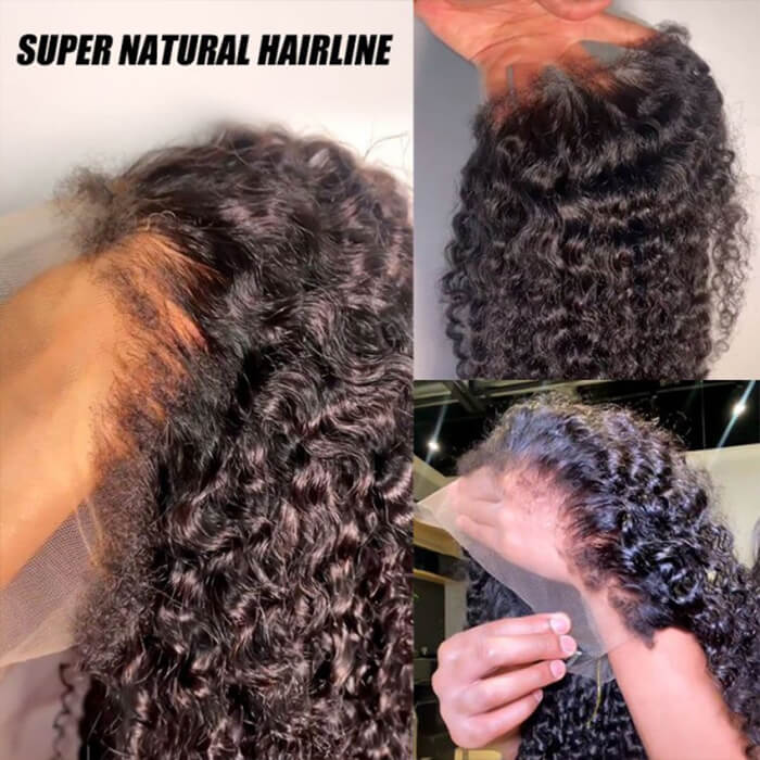 4C Hairline Wigs Kinky Curly Wigs 13x4/ 4x4/ 8x5 HD Lace Front Wig With Curly Baby Hair Realistic Hairline - Image 4