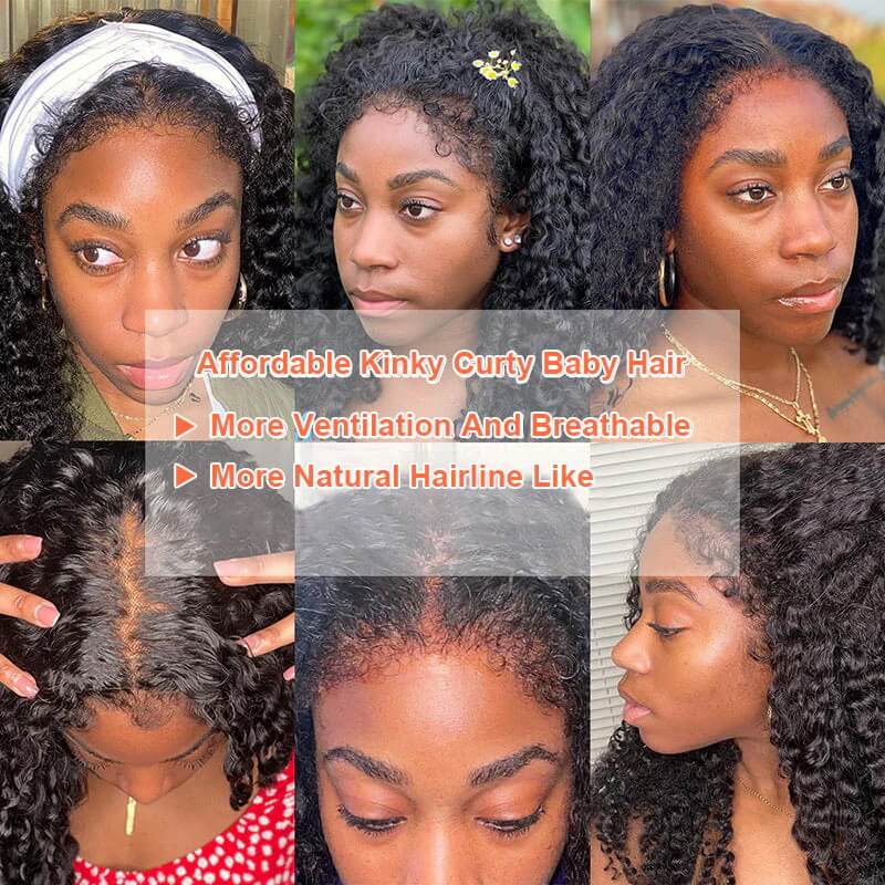 4C Hairline Wigs Kinky Curly Wigs 13x4/ 4x4/ 8x5 HD Lace Front Wig With Curly Baby Hair Realistic Hairline - Image 7