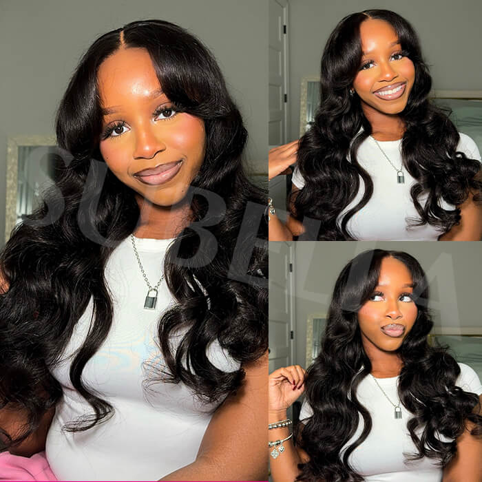 Ship In 24 Hours Face-Framing Curtain Bangs Body Wave Glueless HD Lace Wig - Image 5