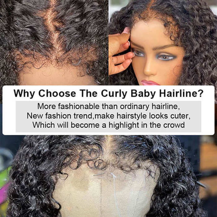 Ship In 24 Hours Glueless 4C Edges Curly Wig 8x5/360 HD Lace Front Human Hair Wigs - Image 8