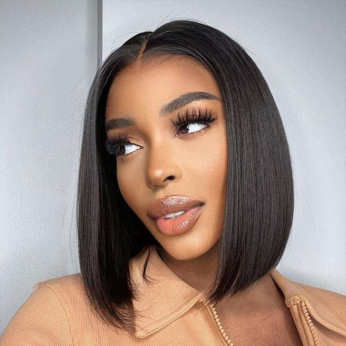 Subella Short Bob Wigs Straight Hair 4x4 HD Transparent Lace Closure Human Hair Wigs With Full Ends - Image 4