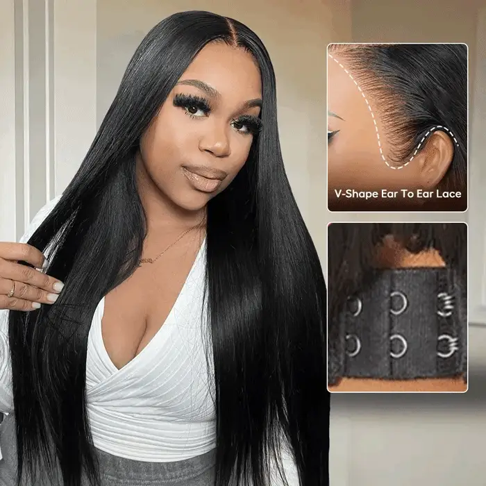 Straight 8x5 Pre Cut HD Lace Glueless Wig Natural Black Human Hair Wigs Special Offer