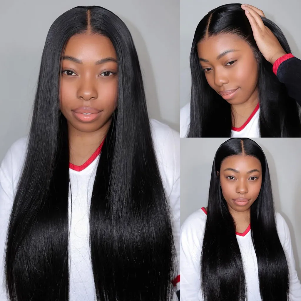 Straight 8x5 Pre Cut HD Lace Glueless Wig Natural Black Human Hair Wigs Special Offer - Image 3