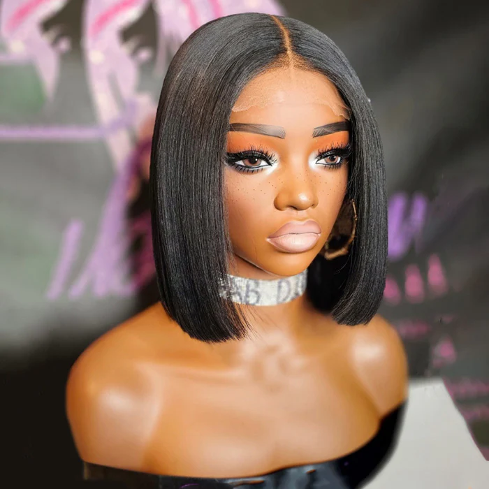 Exclusive Flash | Straight Bob Pre Cut 8x5 Lace Glueless Wig 220% Density Special Offer - Image 5