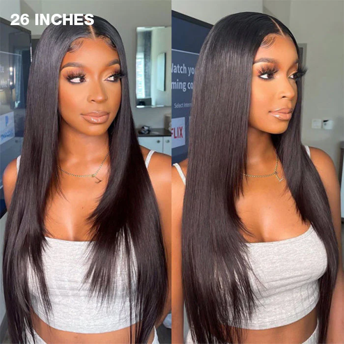 Straight Layer Cut Human Hair Wigs Inner Buckle Butterfly Layered Haircuts 13x4 Lace Front Wig - Image 4