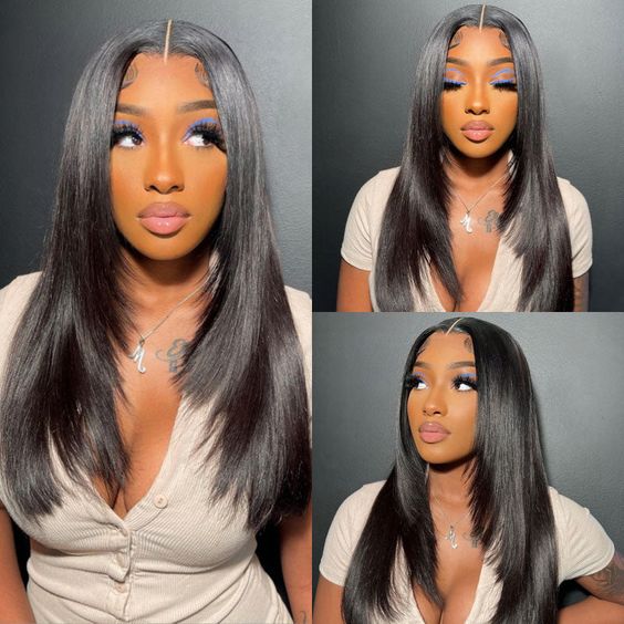 Straight Layer Cut Human Hair Wigs Inner Buckle Butterfly Layered Haircuts 13x4 Lace Front Wig - Image 5