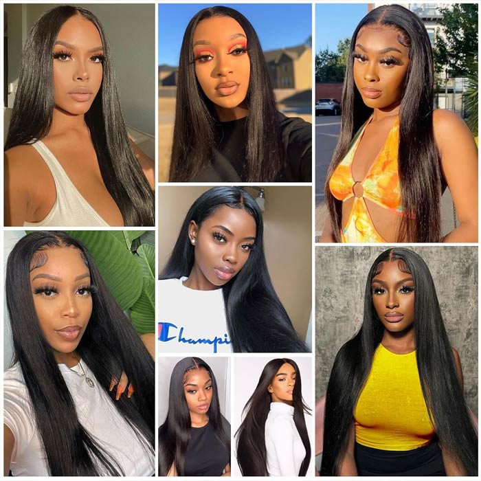 Straight Human Hair 3 Bundles With 4x4 Lace Closure - Image 9