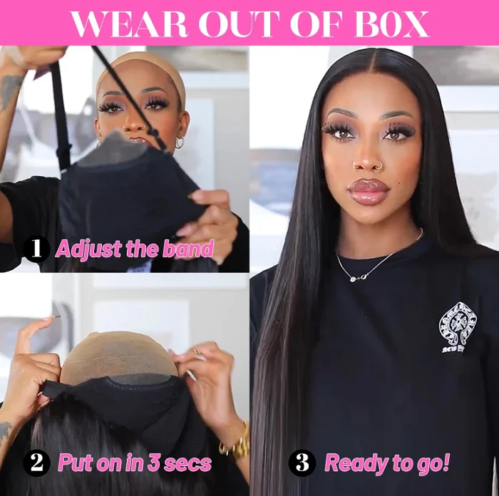 Pre Cut Wigs Air Cap Straight Bob Wig HD Lace Wigs Glueless Human Hair Wigs Beginner Friendly - Image 5
