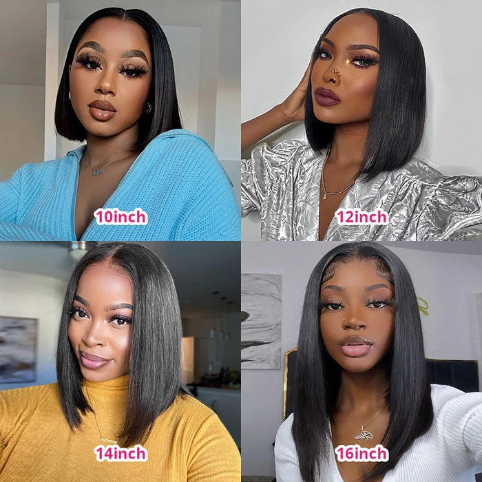 Pre Cut Wigs Air Cap Straight Bob Wig HD Lace Wigs Glueless Human Hair Wigs Beginner Friendly - Image 6