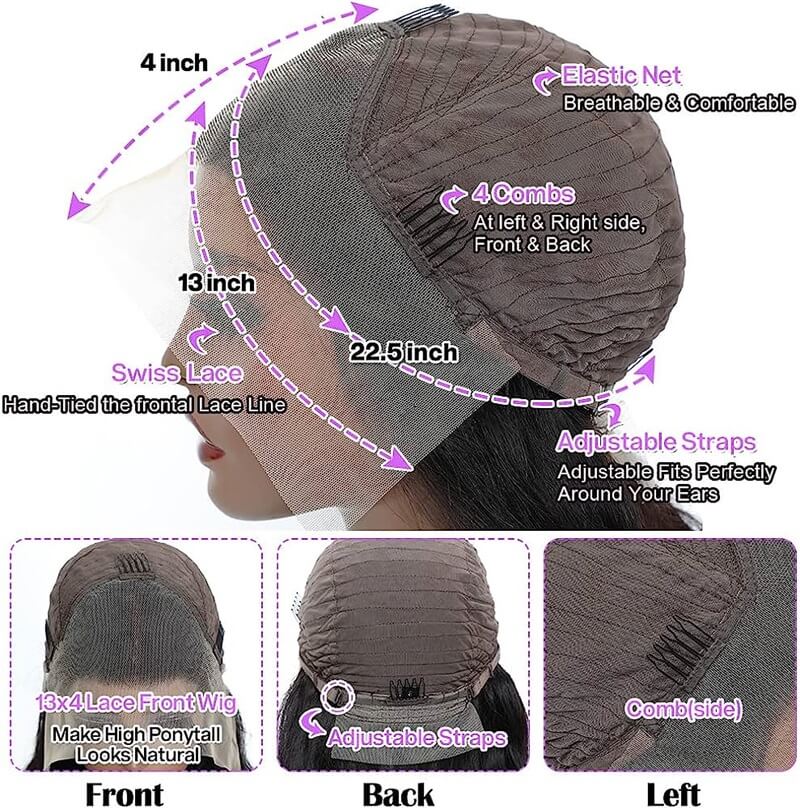 Body Wave HD Invisible 13x4 Lace Front Human Hair Wigs Pre Plucked Brazilian Virgin Hair - Image 5