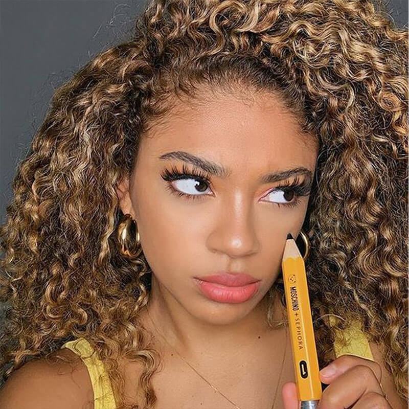 Subella 4/27 Highlight Wig Human Hair Brown Colored HD Transparent Lace Front Wig - Image 7