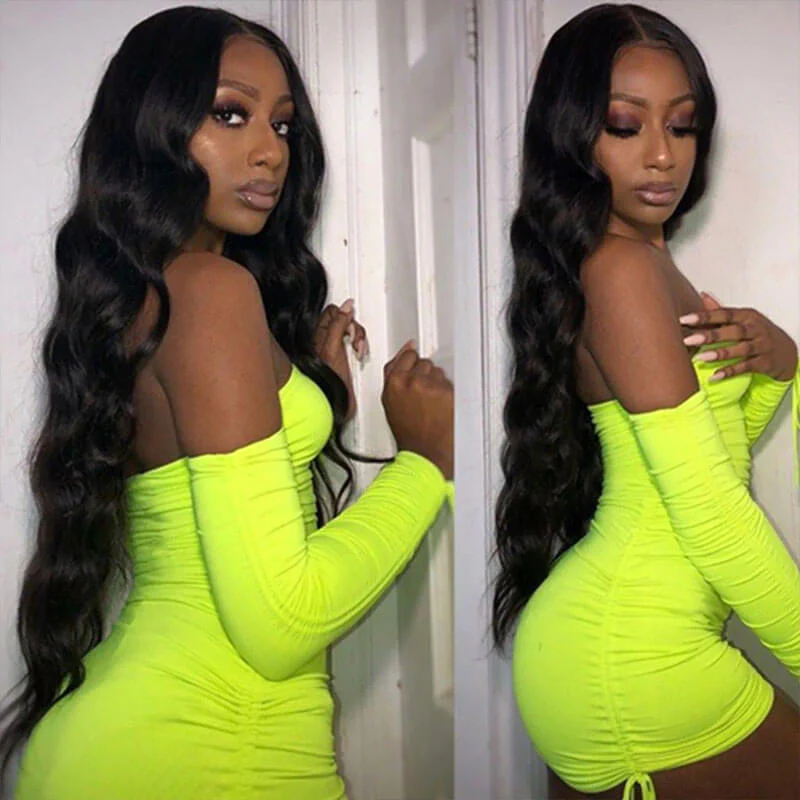 Subella Body Wave 4X4 HD Transparent Lace Closure Human Hair Wigs Free Part Lace Wig With Pre-Plucked Natural Hairline - Image 4