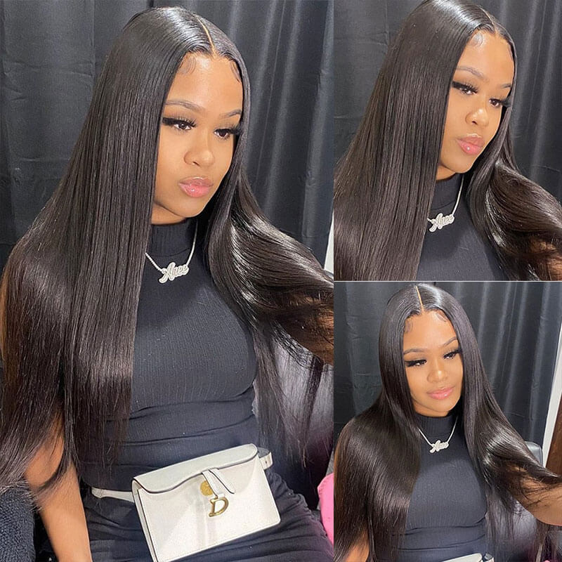 Subella Glueless Undetectable 4x4 HD Lace Closure Wigs High Density Virgin Straight Wig for Women - Image 4
