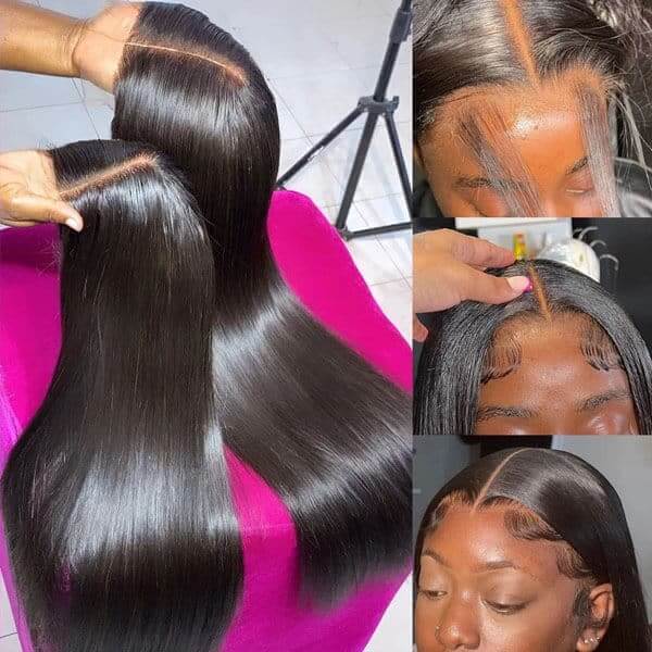 Silky Straight Put On And Go Glueless Wigs With Pre Cut Lace Natural Hairline HD Lace Closure Wigs Beginner Friendly - Image 2