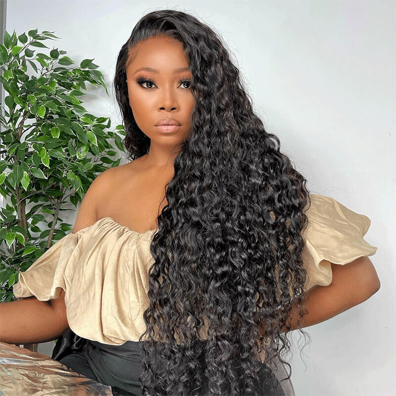 Subella Hair Deep Wave HD Transparent Lace Wigs 13*4 Frontal Wigs Human Hair Wigs