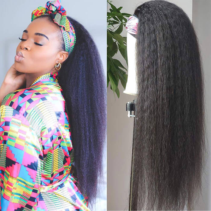 Subella Hair Kinky Straight Headband Wig Glueless Wigs Human Hair Headband Wigs For Women - Image 5