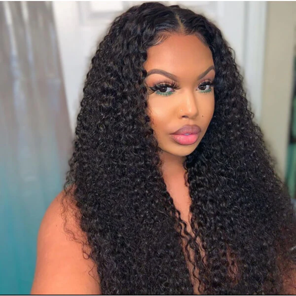 T Part Lace Wig HD Transparent Lace Wig Afro Kinky Curly Human Hair Wigs - Image 4