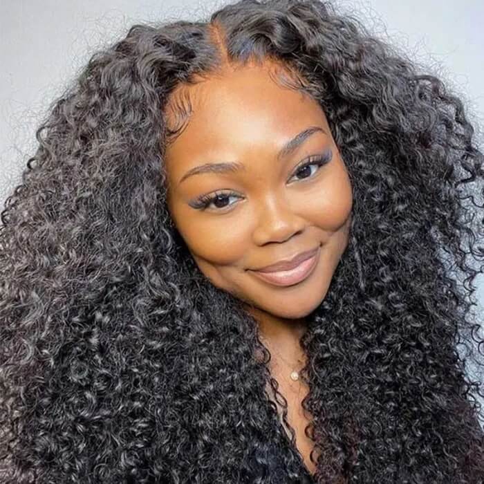 T Part Lace Wig HD Transparent Lace Wig Afro Kinky Curly Human Hair Wigs - Image 5