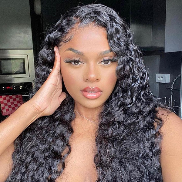 Subella T Part HD Transparent Lace Wig Deep Wave Human Hair Wigs Pre Plucked with Baby Hair - Image 5