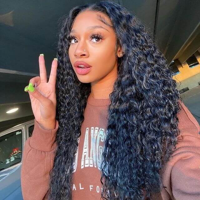 Subella T Part HD Transparent Lace Wig Deep Wave Human Hair Wigs Pre Plucked with Baby Hair - Image 6