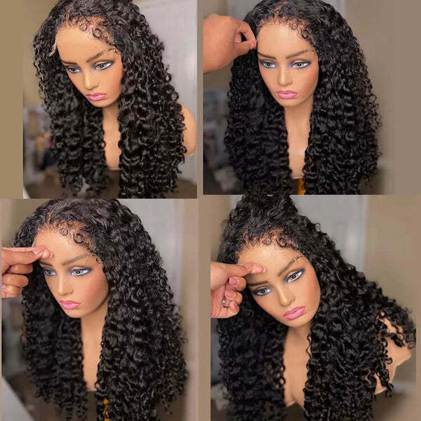 4C Hairline Wig Deep Wave Invisible Lace Front Wigs Top Grade Human Hair With Curly Edges - Image 4