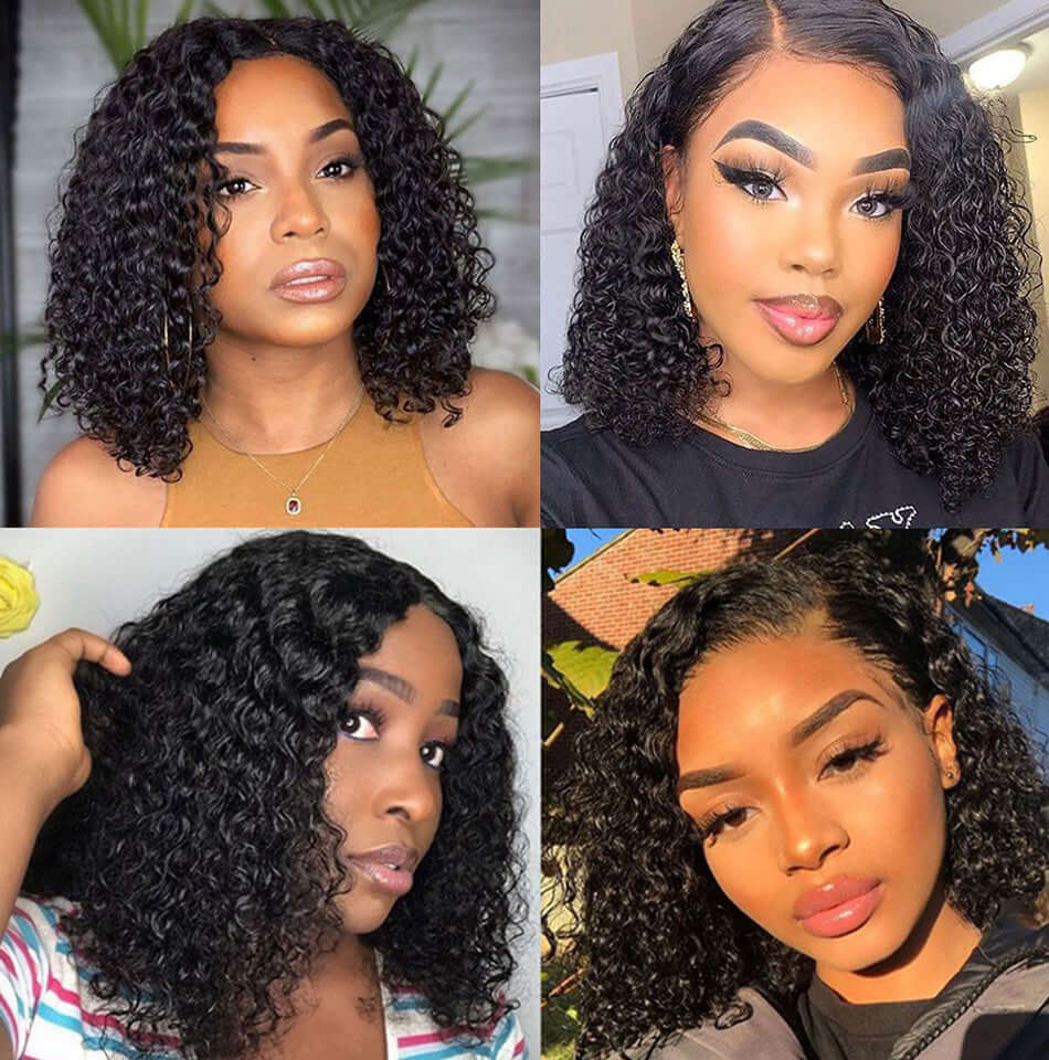 Water Wave HD Lace Front Bob Wigs Pre Plucked Human Hair Lace Wigs - Image 5