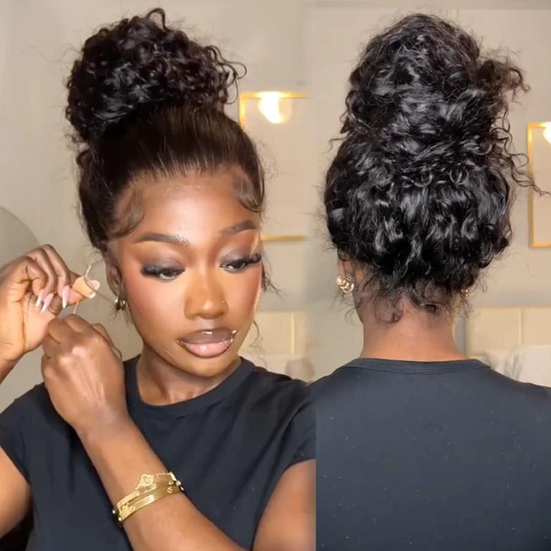 Water Wave Invisi-string Snug Fit 360 HD Lace Frontal Wig Pre Plucked Bleached Knots Special Offer - Image 3