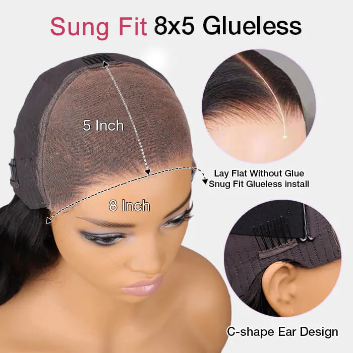 Exclusive Flash | Straight Bob Pre Cut 8x5 Lace Glueless Wig 220% Density Special Offer - Image 10
